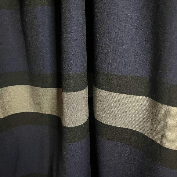 Zara Striped Blue Black Color Block Midi Skirt Women Large Classic Corporate - Picture 2 of 7